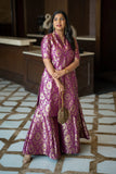Aashiq - Wine brocade sharara