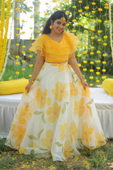 Haldhi pragya-Daisy delight ruffled set