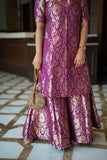 Aashiq - Wine brocade sharara