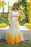 Haldhi sara-charming ombre set