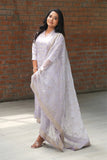 Lavender Organza Kurta Set